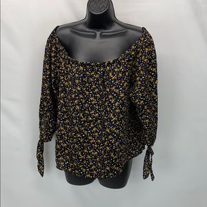 floral Madewell top size Large color black